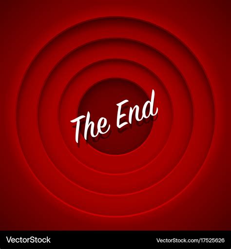 Screen movie the end red background Royalty Free Vector