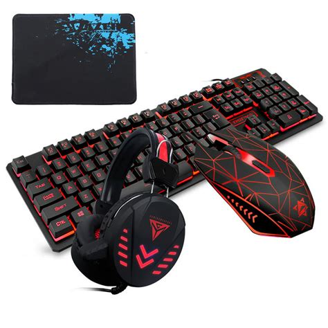 Gaming Keyboard and Mouse Combo with Headset, K59 RGB Backlit 3 Colors Keyboard, 6 Button 4DPI ...