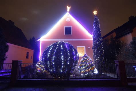 A general view shows a so-called “Lichterhaus” (light house) with Christmas decorations and ...