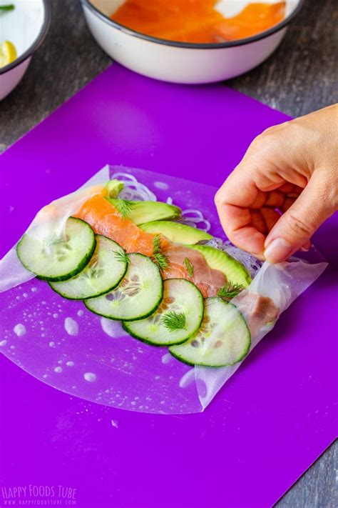Smoked Salmon Summer Rolls Recipe - Happy Foods Tube
