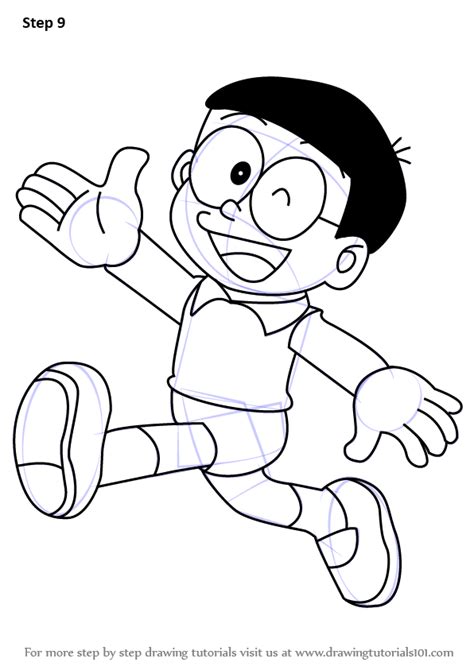 Gambar Learn Draw Nobita Doraemon Step Drawing Tutorials Gambar Pensil di Rebanas - Rebanas