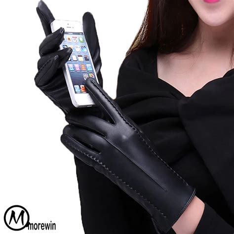 Aliexpress.com : Buy Women PU Leather Touch Screen Gloves Fashion Brand ...