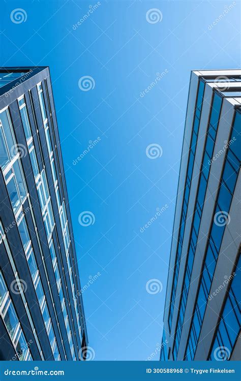 Looking Up Tall and Modern Office Buildings in Concrete Glass and Steel.. Editorial Stock Photo ...