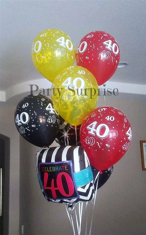 40th Birthday Balloons 40th Anniversary Balloons latex Black Red Blue Green Clear 40th Party ...