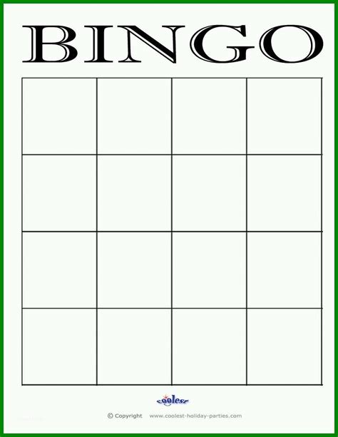 Faszinieren 4x4 Blank Bingo Card Template 946043 - Vorlage Ideen