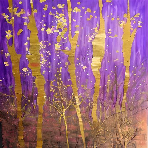 Purple Gold Abstract Trees Art Free Stock Photo - Public Domain Pictures
