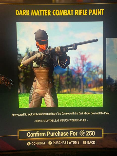 Dark matter Combat Rifle paint is in the shop right now! Finally have a fixer skin! : r/Market76