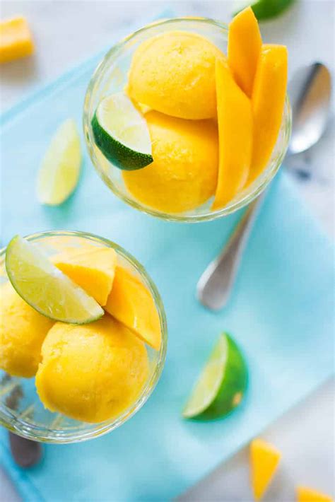 3 Ingredient Mango Sorbet (Without an Ice Cream Maker!) • A Sweet Pea Chef
