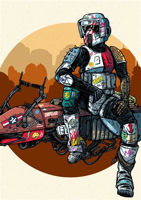 Outlaw Deserter Moto-Jet Rider | Star wars painting, Star wars artwork, Star wars concept art