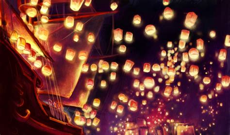 Enchanting Tangled HD Wallpaper: A Dance of Lanterns by Serena-Kenobi