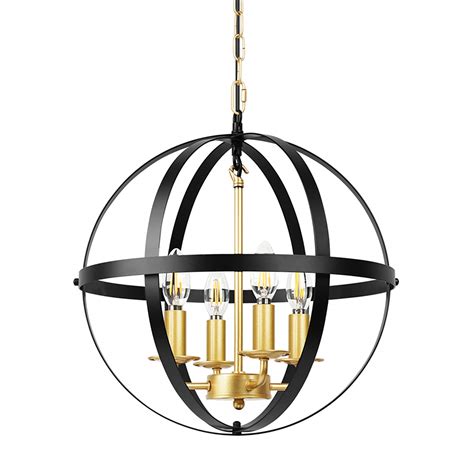 Buy Lika 4-Light Chandeliers 15.8" Farmhouse Pendant Light with Industrial Metal Shade for ...