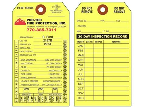 Item # FT-1484, Monthly Fire Extinguisher Inspection Tag On Universal Tag