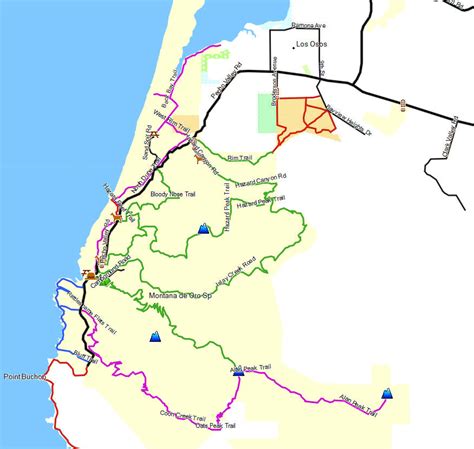 Montaña de Oro SP - California Trail Map