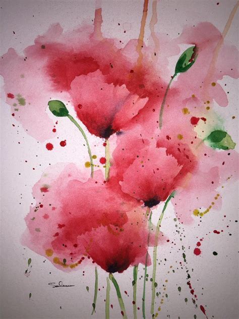 Poppies | Flower art, Watercolor flowers paintings, Watercolor poppies