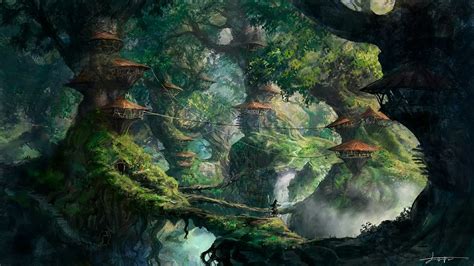 Wilderness themed painting HD wallpaper | Wallpaper Flare