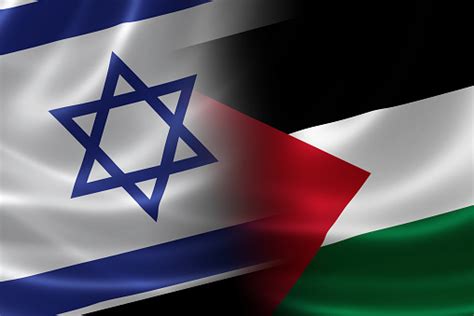 Merged Israeli And Palestinian Flag Stock Photo - Download Image Now ...