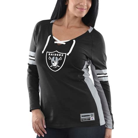 Majestic Oakland Raiders Women's Black Winning Style Long Sleeve T-Shirt