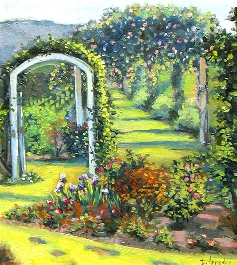 Rose Garden Painting at PaintingValley.com | Explore collection of Rose Garden Painting