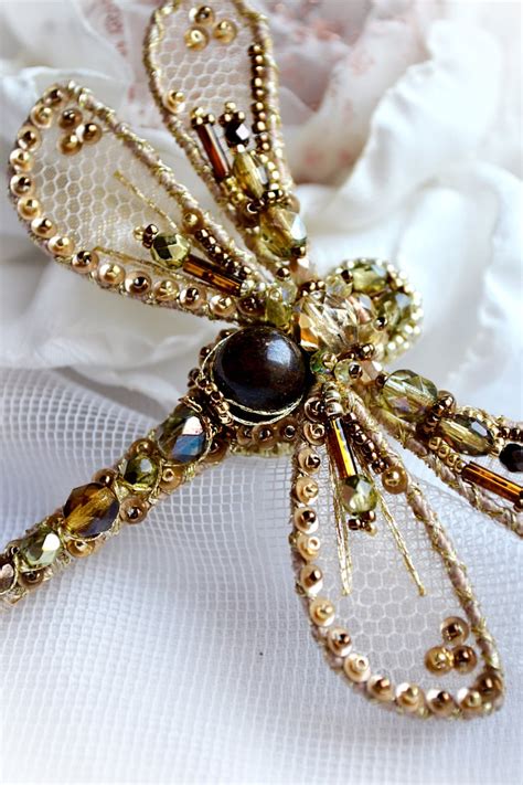 Dragonfly Jewelry Insect Art Brooch Dragonfly Gold Bronze Green Dragon ...