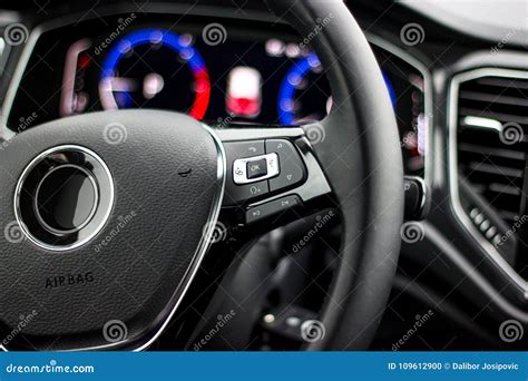 Control Buttons on Steering Wheel Stock Photo - Image of automobile, closeup: 109612900