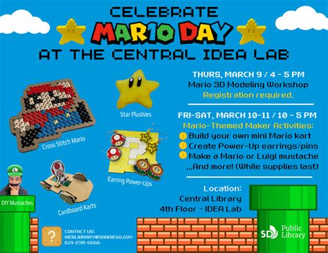 Make it! Celebrate Mario Day at the Central IDEA Lab | San Diego Public ...