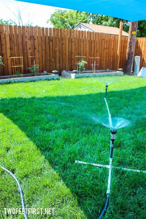 DIY Above Ground Sprinkler System | TwoFeetFirst