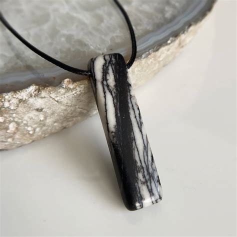 Black Line Jasper Crystal Necklace Jewelry By ASANA