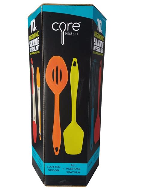 Core Kitchen 10 Piece Silicone Utensil Set in Assorted Colors with Overmold 848974082321 | eBay