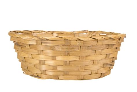 Weaved Straw Basket Isolated Stock Photo - Image of white, decor: 264662722