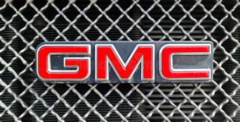 Big Red GMC General Motors Company Logo at the Front of a Big Truck ...