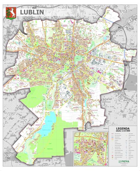 MAPA ŚCIENNA LUBLINA - Sklep Wydawnictwa Piętka