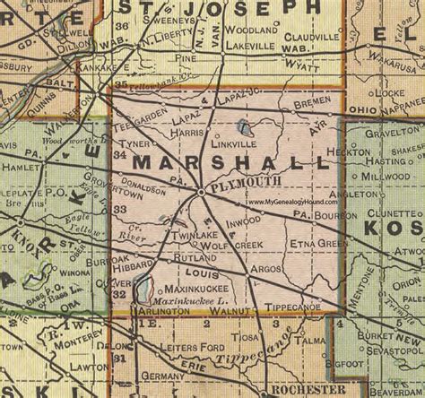 Marshall County Indiana Map | Cities And Towns Map