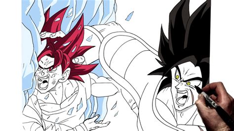 Dibujando A Goku Vs Broly Drawing Goku Vs Broly Speed Drawing Goku Vs ...