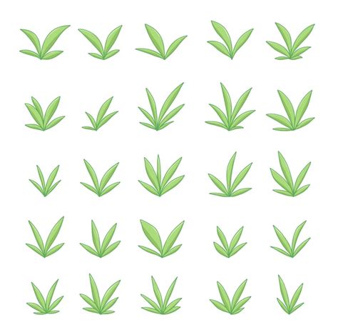 Premium Vector | Set of cartoon green plants