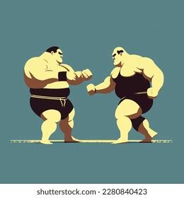 Sumo Fighting Powerful Sumo Vector Suitable Stock Vector (Royalty Free ...