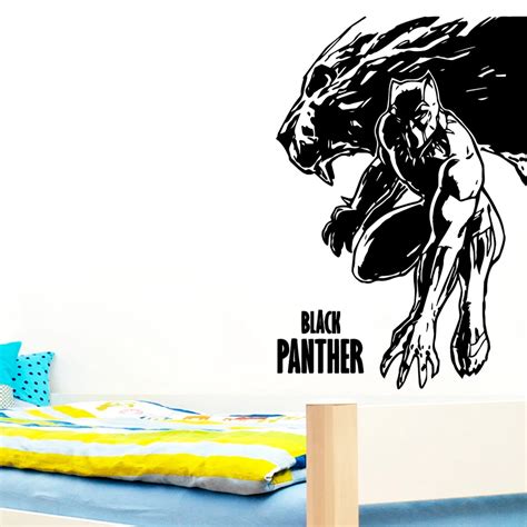 Free shipping Black Panther Vinyl Wall Stickers Wall Decals For Kids ...