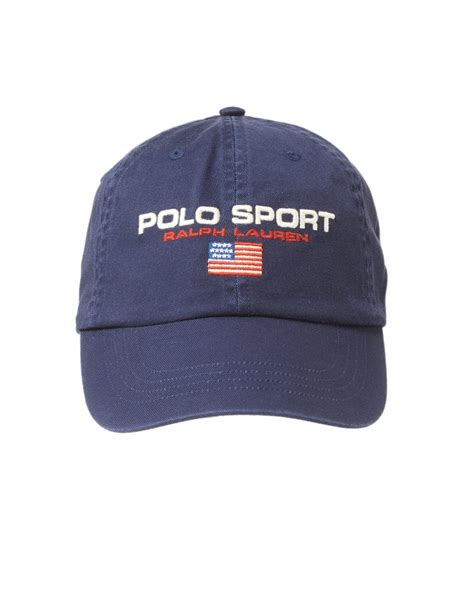 Ralph Lauren Mens Sport Flag Baseball Cap, Navy Blue Hat