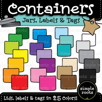 Containers - Jars, Labels and Tags Clip Art by simple roots | TPT