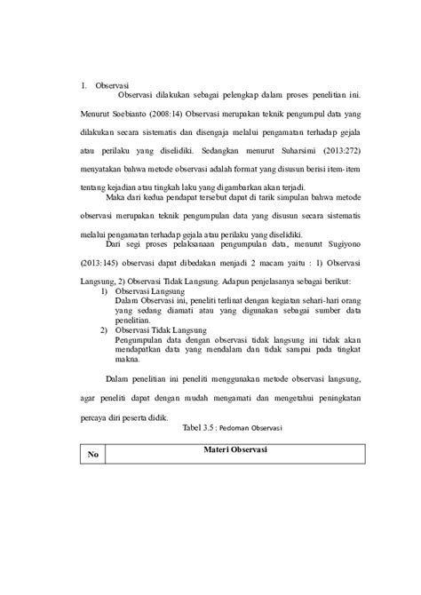 Teknik Pengumpulan Data Observasi