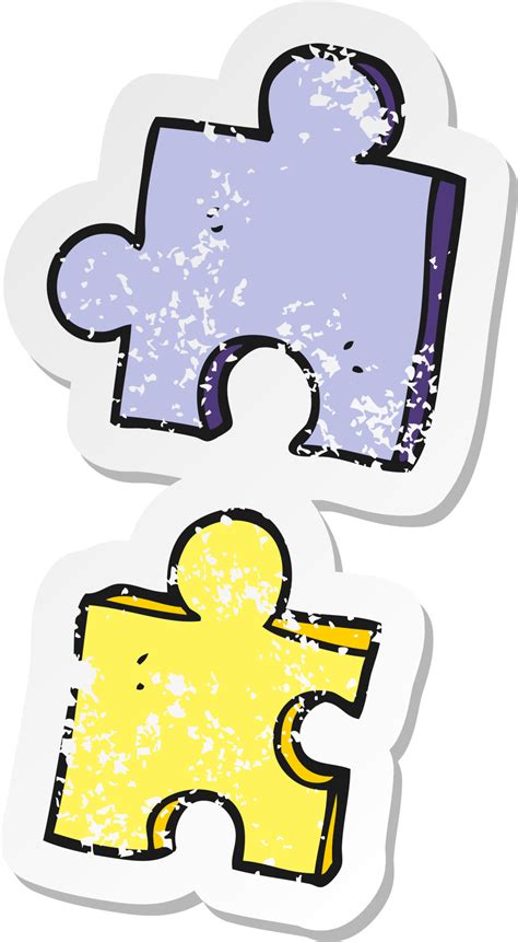 retro distressed sticker of a cartoon jig saw pieces 11694070 Vector Art at Vecteezy