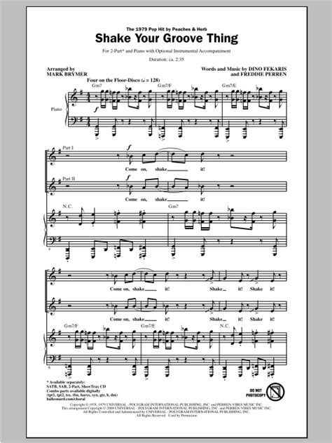 Shake Your Groove Thing | Sheet Music Direct