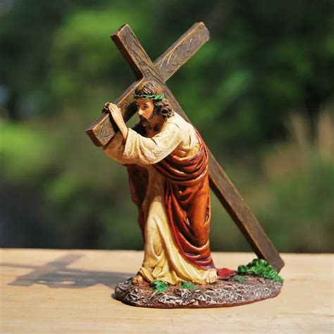 Small Crucifix Jesus Resin Craft Decoration Church Car Ornament ...