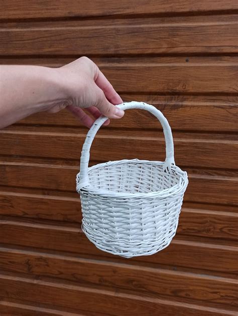 White Wicker Basket Kid Wicker Basket Small Willow Basket - Etsy Australia