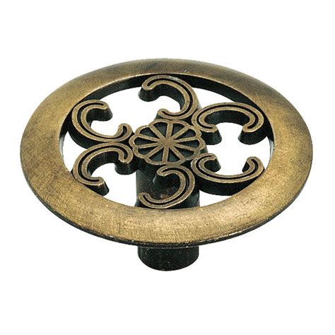 Amerock 1-1-/2 in. Antique Brass Cabinet Knob-890ABS - The Home Depot