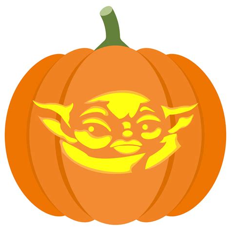 Baby Yoda Pumpkin Stencil | Free Printable Papercraft Templates