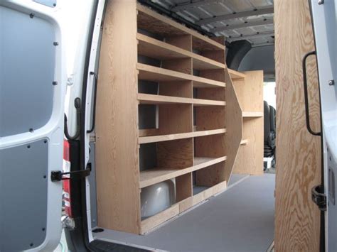 Wood shelving/storage - Sprinter-Forum | Van shelving, Cargo van, Van storage