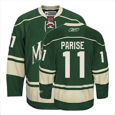 Minnesota Wild ＃11 Men's Zach Parise Reebok Authentic Green Third ...