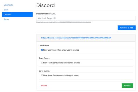 Discord Webhooks | CTFd Docs