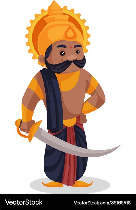 Ravana cartoon character Royalty Free Vector Image