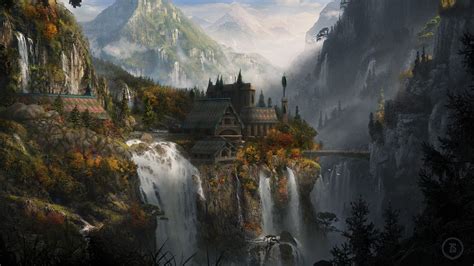 Rivendell by Zak Seymour. "done for a 'Hobbit' themed contest moderated by Jonathan Berube at ...